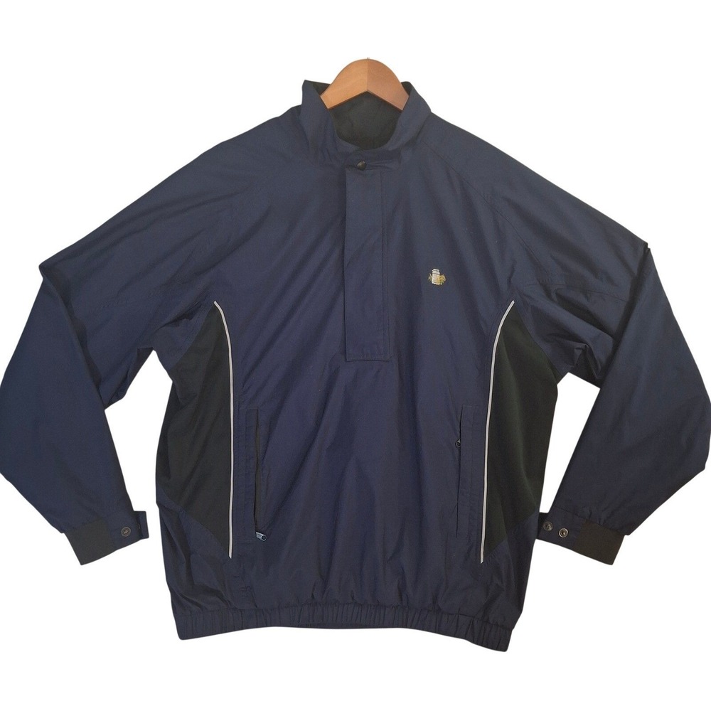 FootJoy DryJoys Mens Navy Blue Golf Windbreaker Jacket Medium McArthur Golf Club